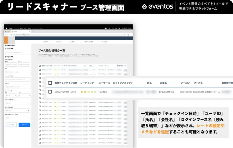 会期後のリード管理の画面